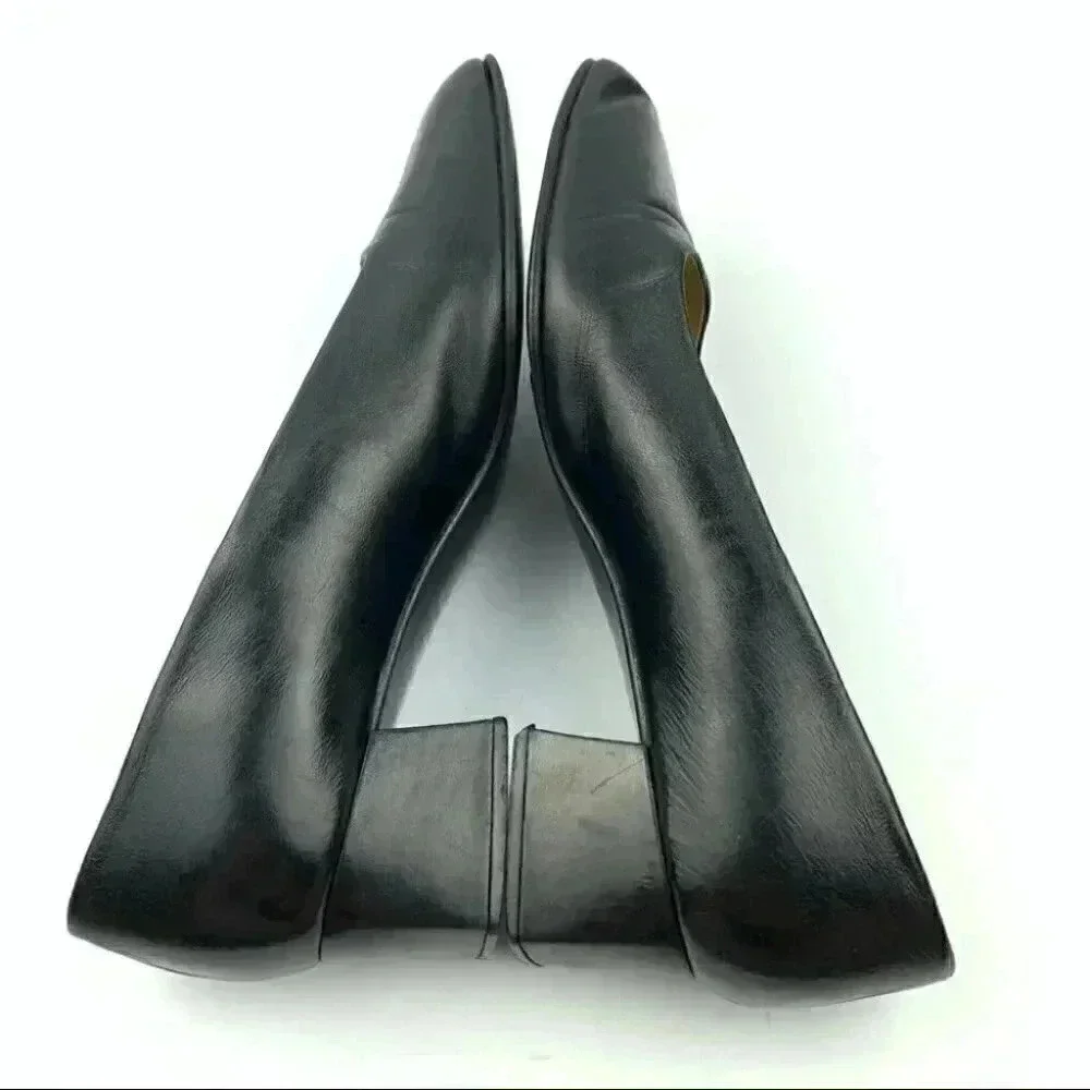 Etienne Aigner heels size 8.5 Astoria black leather vintage 80s 90s career
